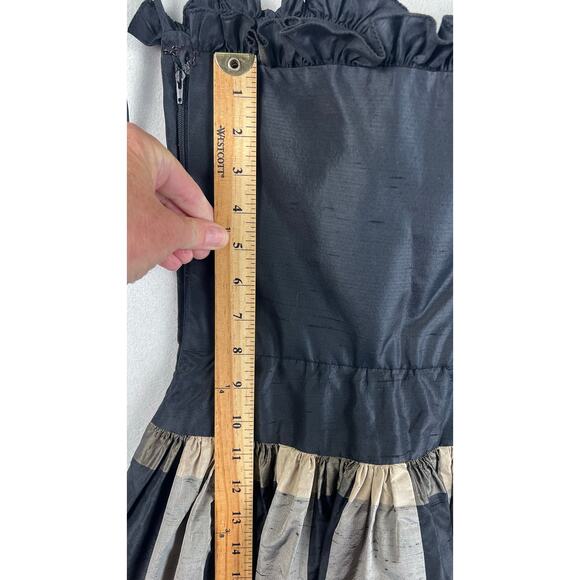 Valentino Boutique 1980’s Silk Taffeta Plaid Dress Black Bodice Women’s SZ 6 - Picture 14 of 16